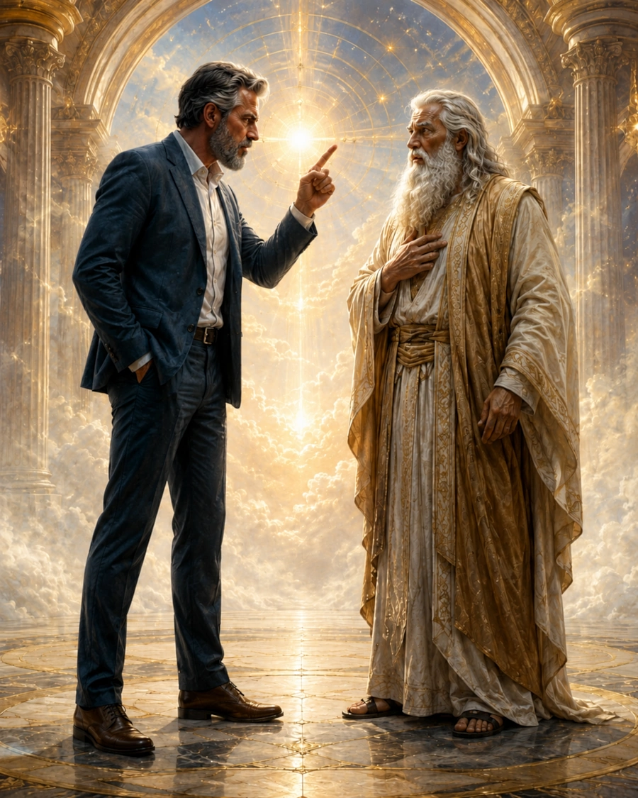 Imagen simbólica del artículo «Dos dioses», en la categoría Dios y hombre.