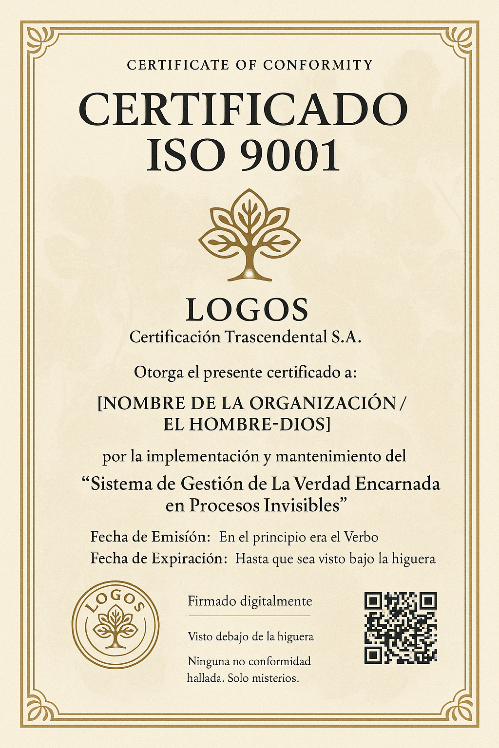 ISO certificate